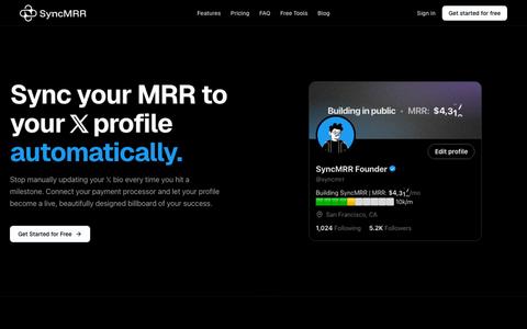 SyncMRR — Sync your MRR to your 𝕏 profile automatically. — screenshot