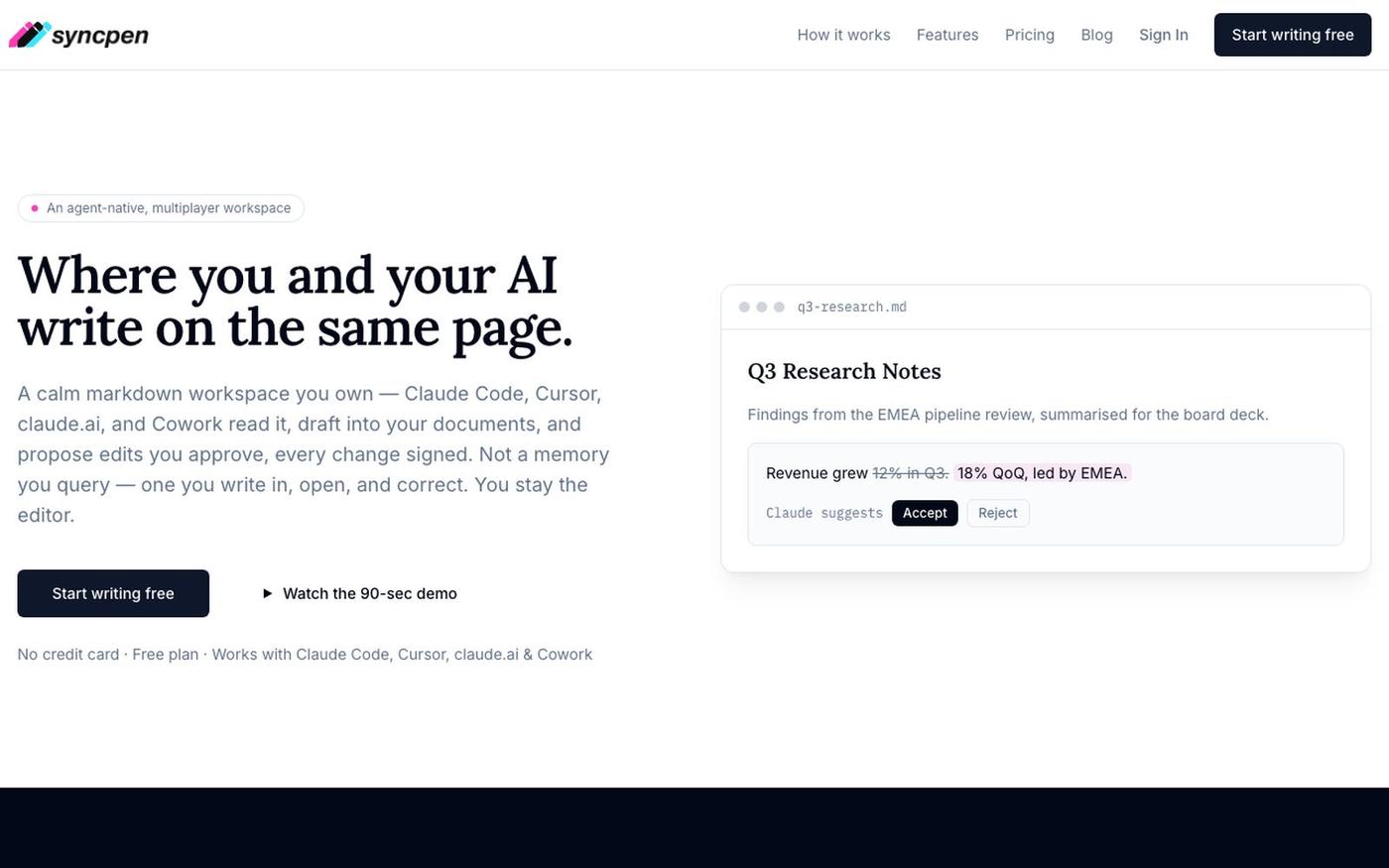 Syncpen — the shared memory for you and your agents — screenshot