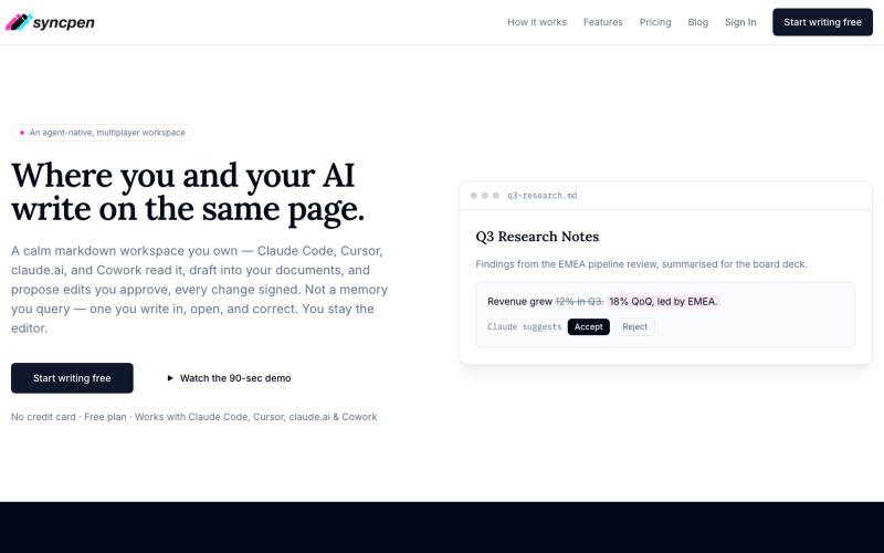 Syncpen — the shared memory for you and your agents — screenshot