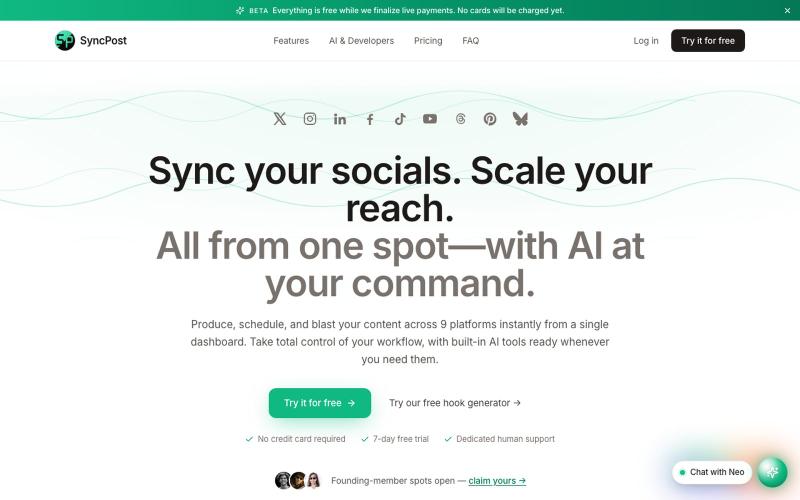 SyncPost — Sync your socials. Scale your reach. — screenshot
