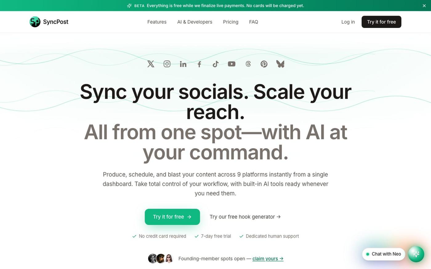 SyncPost — Sync your socials. Scale your reach. — screenshot