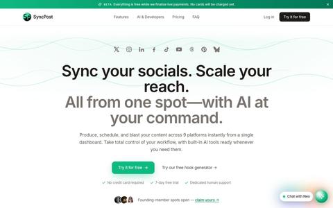 SyncPost — Sync your socials. Scale your reach. — screenshot