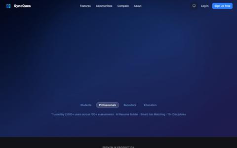 SyncQues — AI-Powered Career Platform | Network, Learn, Build Resume, Get Hired — screenshot
