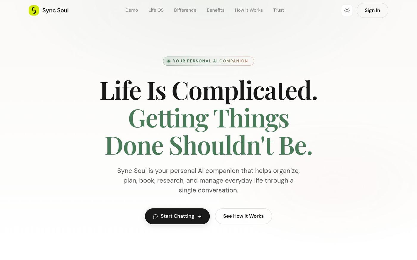 Sync Soul — Personal AI Companion & Life OS — screenshot