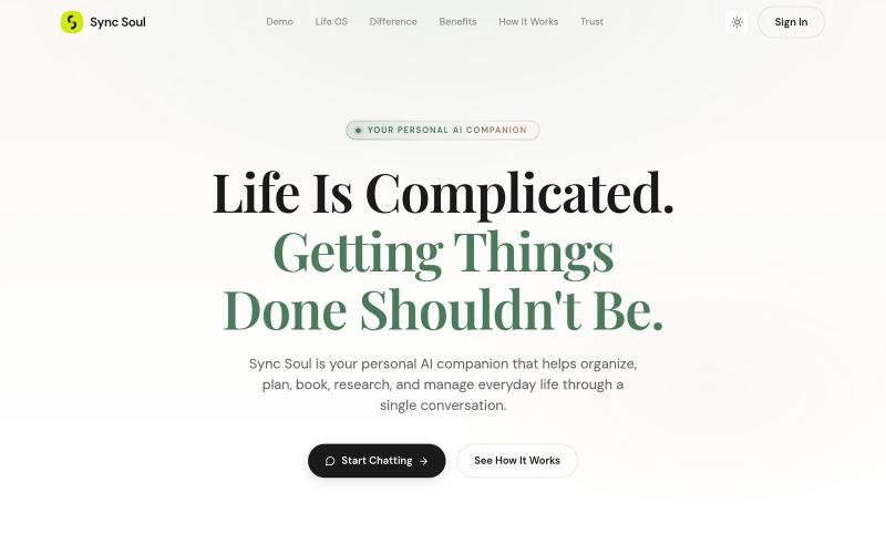 Sync Soul — Personal AI Companion & Life OS — screenshot