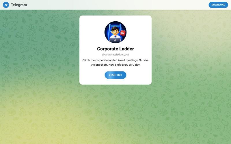 Telegram: Launch @corporateladder_bot — screenshot