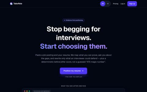 TailorRole — AI Resume & Cover Letter Optimizer — screenshot