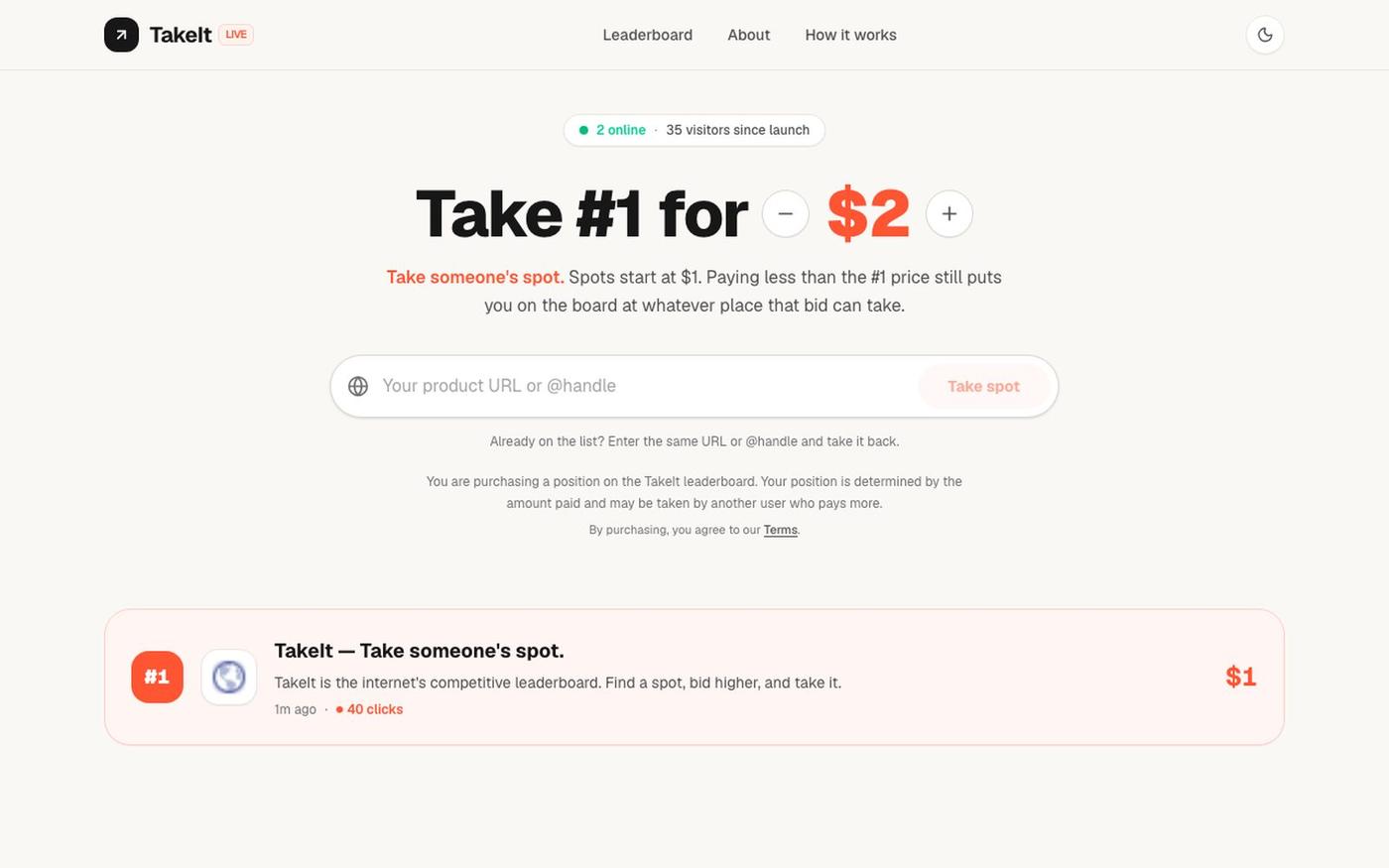 TakeIt — Take someone's spot. — screenshot