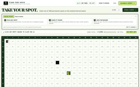 Take The Spot | Own Your Piece of the Grid — screenshot