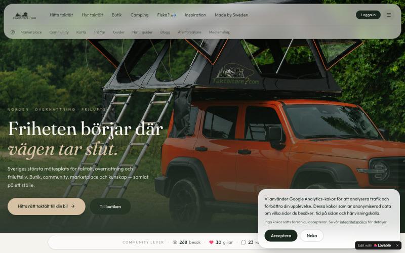 TakTält — Sveriges största mötesplats för taktält & friluftsliv — screenshot