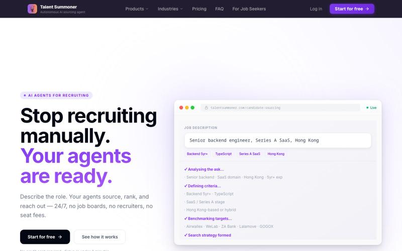 Talent Summoner - The Best AI Hiring Platform — screenshot