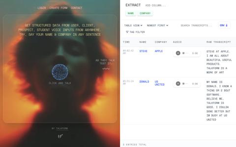 Voice Forms, Audio Forms and Surveys - Talkform.org — screenshot
