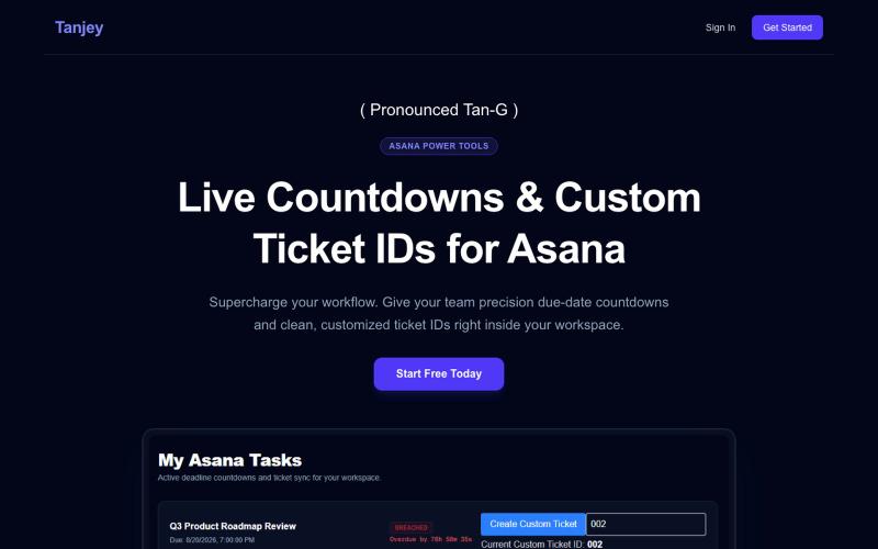Tanjey | Task Timers & Asana Management — screenshot