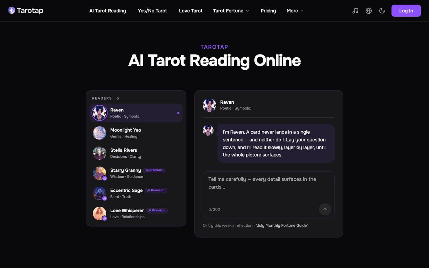 Tarotap - Free AI Tarot Reading Online | Instant Card Readings — screenshot