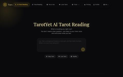TarotYet Official Site | Free AI Tarot Reading — screenshot