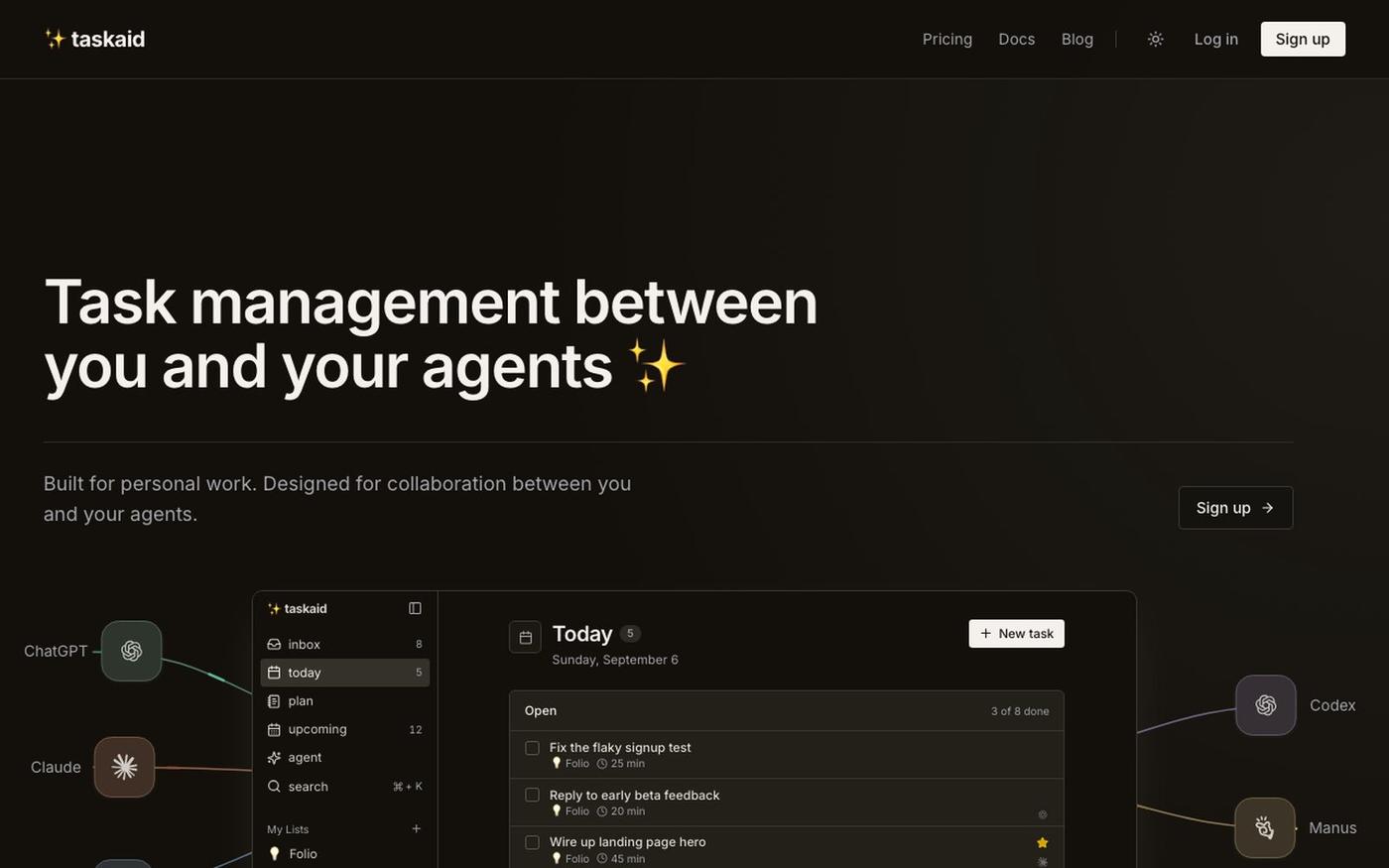 Taskaid - The AI task manager — screenshot