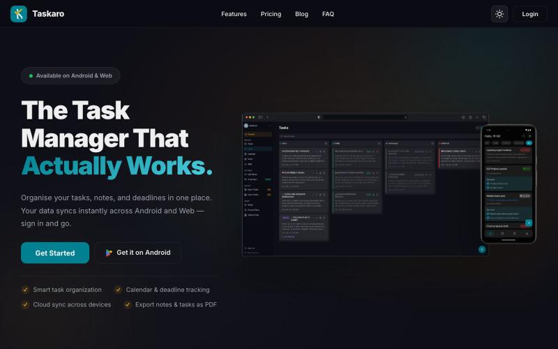Taskaro — screenshot