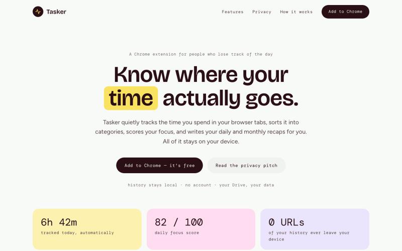 Tasker — Know where your time goes — screenshot