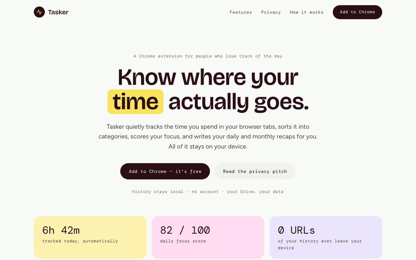 Tasker — Know where your time goes — screenshot