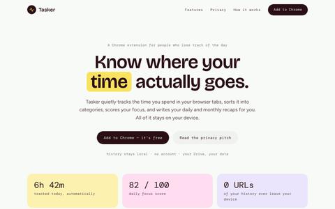 Tasker — Know where your time goes — screenshot