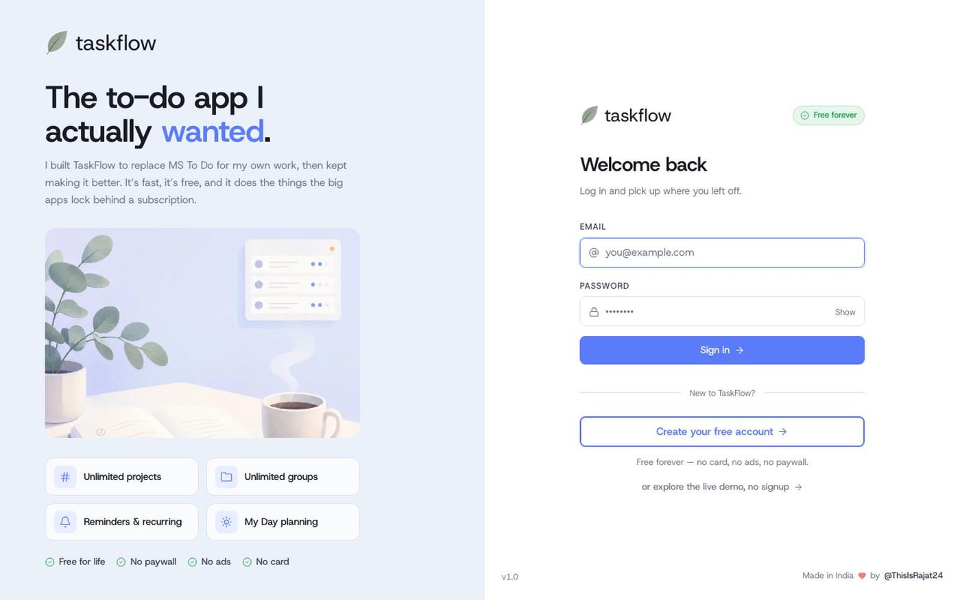 TaskFlow — screenshot