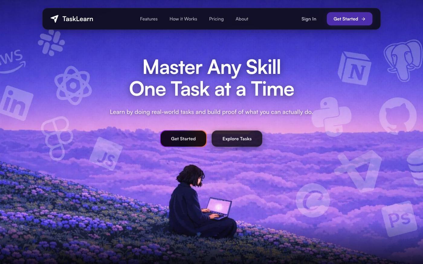TaskLearn | Do Real Work. Earn Skill Badges. Get Hired. — screenshot