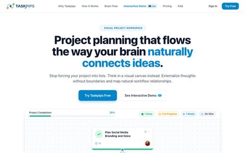Taskpips | Visual Project Planning Built for the Way Your Brain Thinks — screenshot