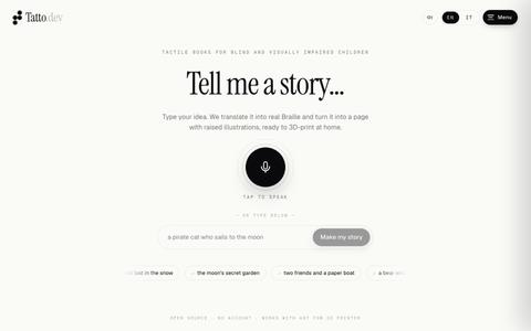 Tatto.dev — Tactile Braille stories to 3D print — screenshot