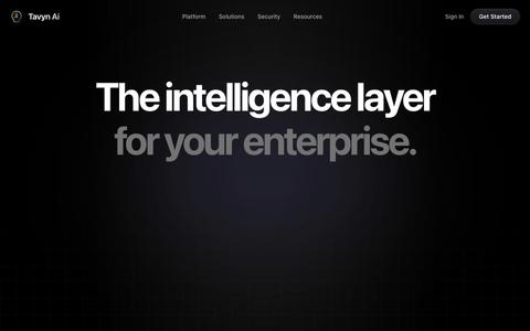 Tavyn AI | The Enterprise Intelligence Layer — screenshot