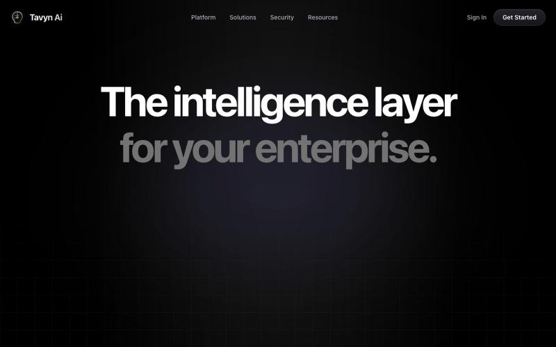 Tavyn AI | The Enterprise Intelligence Layer — screenshot