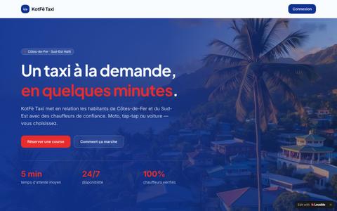 KotFè Taxi — Taxi à la demande à Côtes-de-Fer, Sud-Est Haïti — screenshot