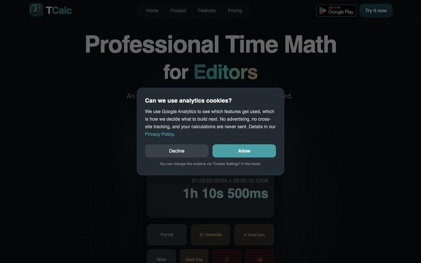 TCalc.it - Professional Time Calculator — screenshot