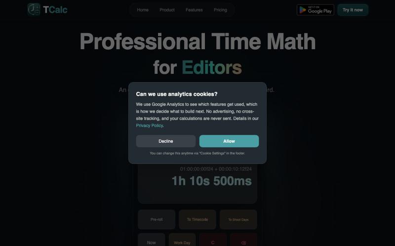 TCalc.it - Professional Time Calculator — screenshot