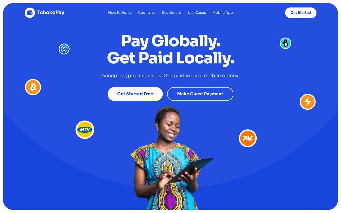 TchokoPay: Accept Global Payments, Settle in Mobile Money — screenshot