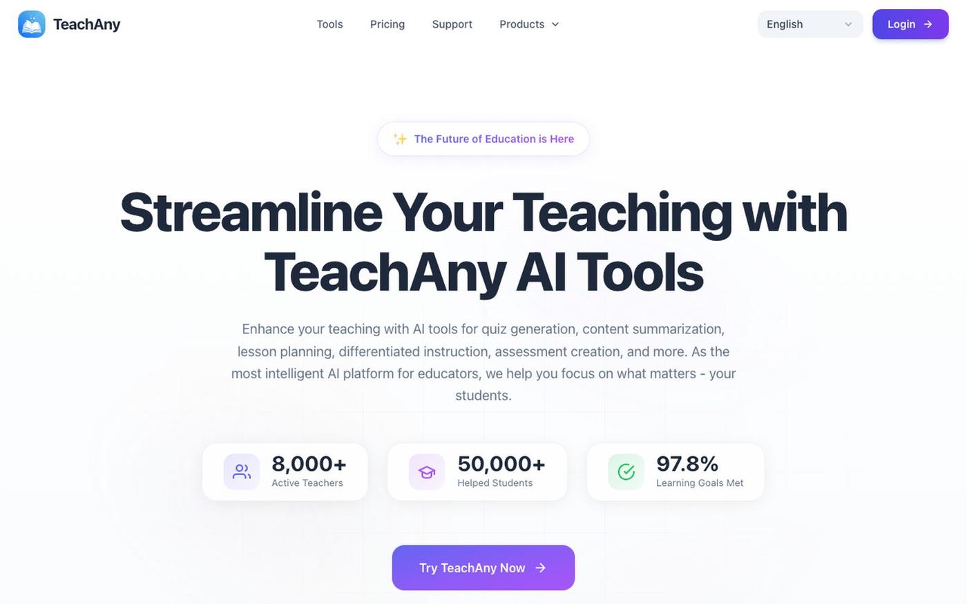 TeachAny | AI Teaching Tools Platform for Teachers — screenshot