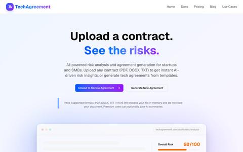 TechAgreement - AI Contract Review & Agreement Generator — screenshot