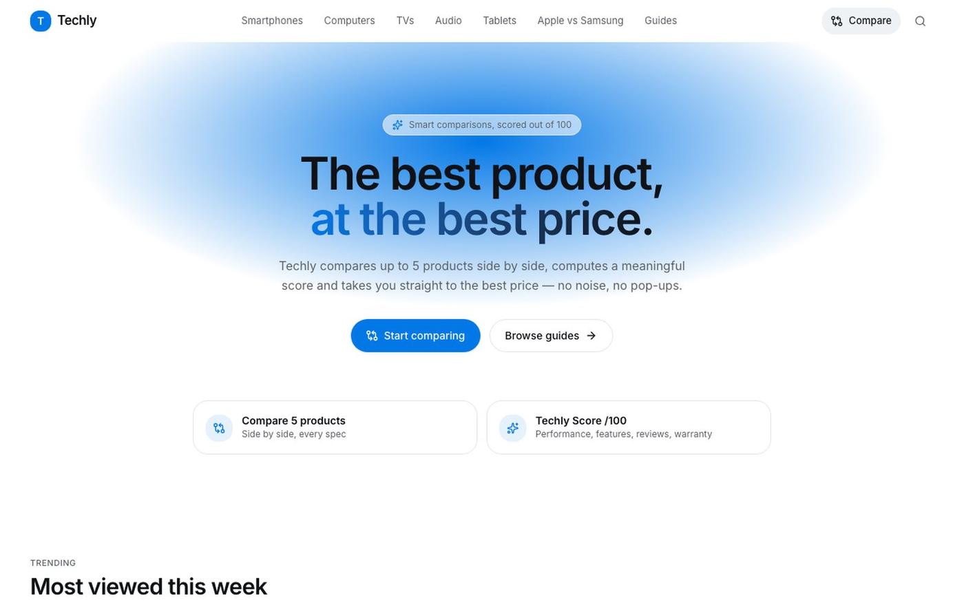 Techly — The tech comparison site that saves you time — screenshot