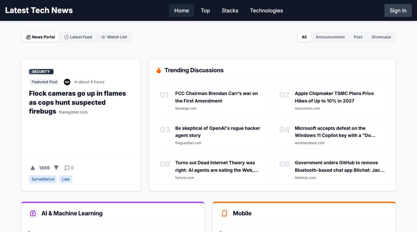 TechStacks - Technology Stack Sharing — screenshot