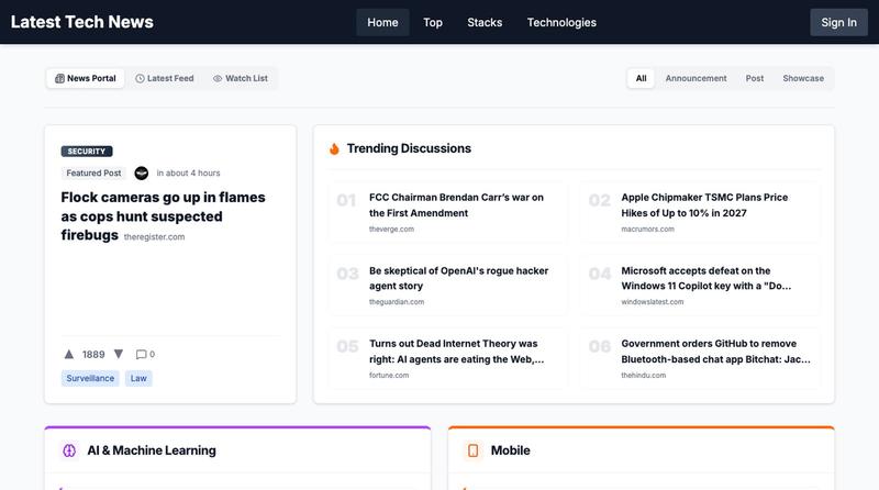 TechStacks - Technology Stack Sharing — screenshot