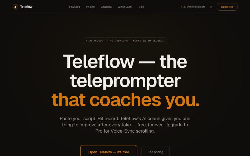 Teleflow - Best Professional Teleprompter App & Autocue — screenshot