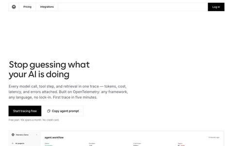 Telemetry — Observability for AI and LLM apps — screenshot
