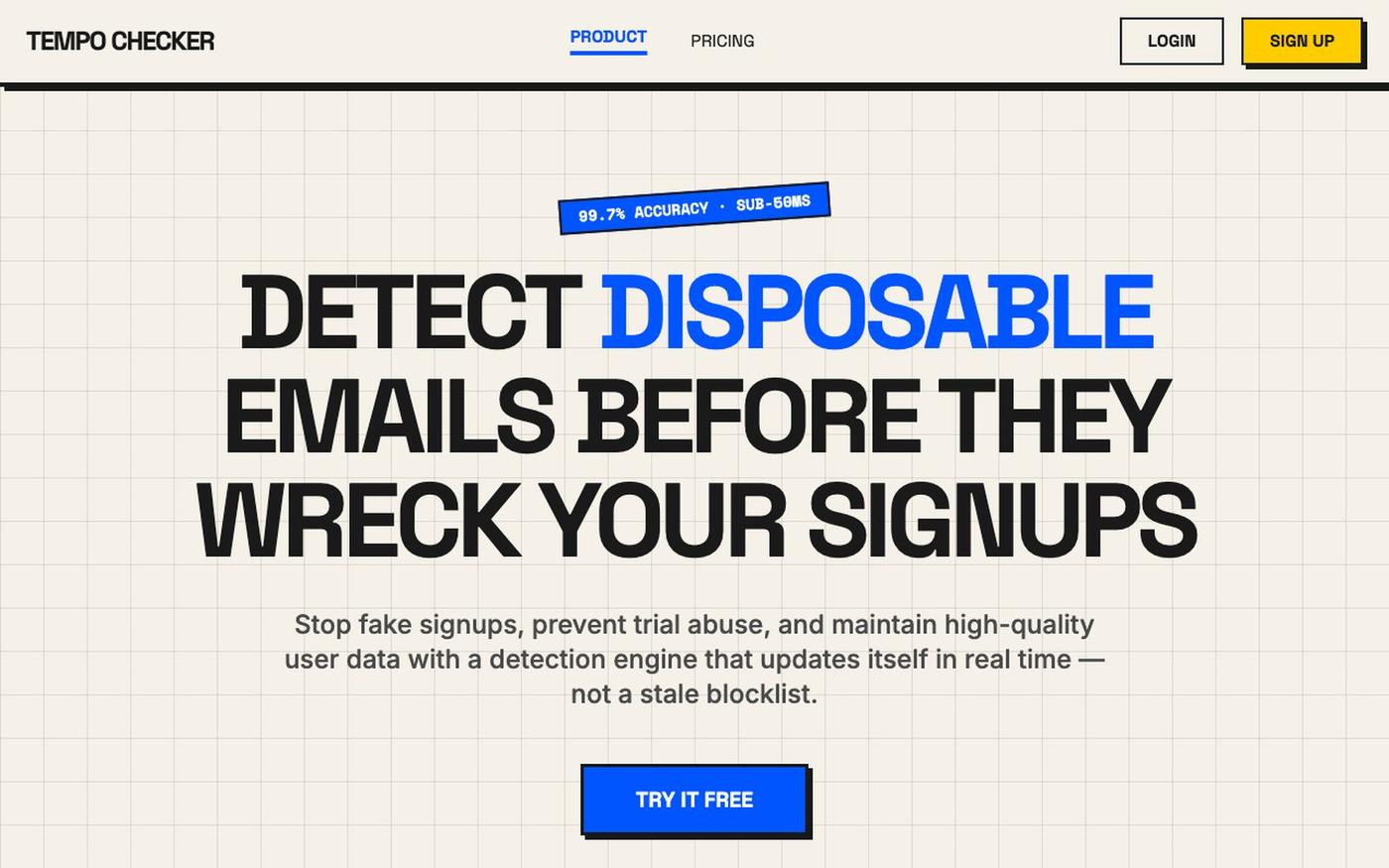 Tempo Checker - Detect Disposable Emails — screenshot