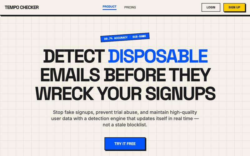 Tempo Checker - Detect Disposable Emails — screenshot