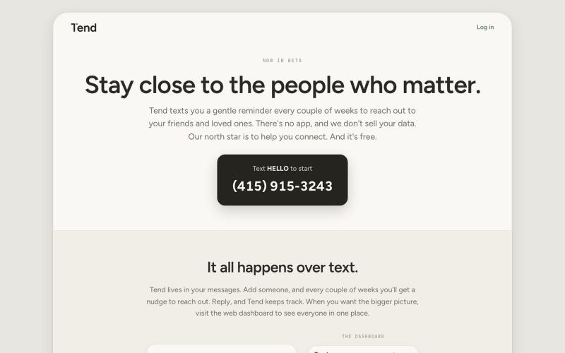 Tend — screenshot