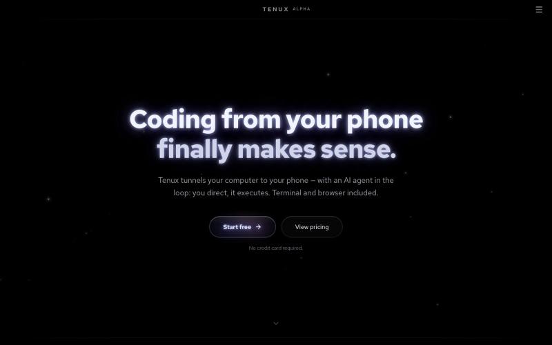 Tenux — Coding from your phone finally makes sense — screenshot