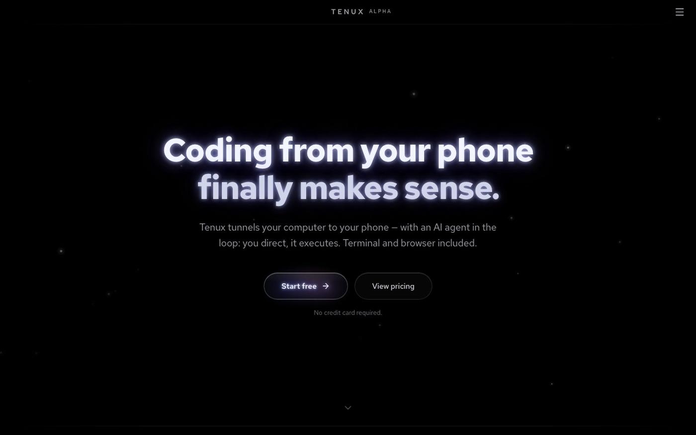 Tenux — Coding from your phone finally makes sense — screenshot