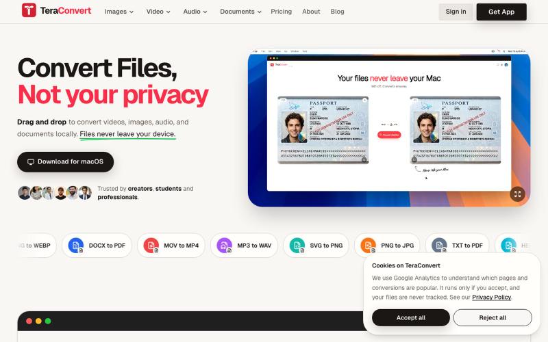 TeraConvert - Private File Converter for Mac — screenshot