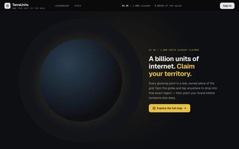 TerraUnits — Own your unit of the grid — screenshot