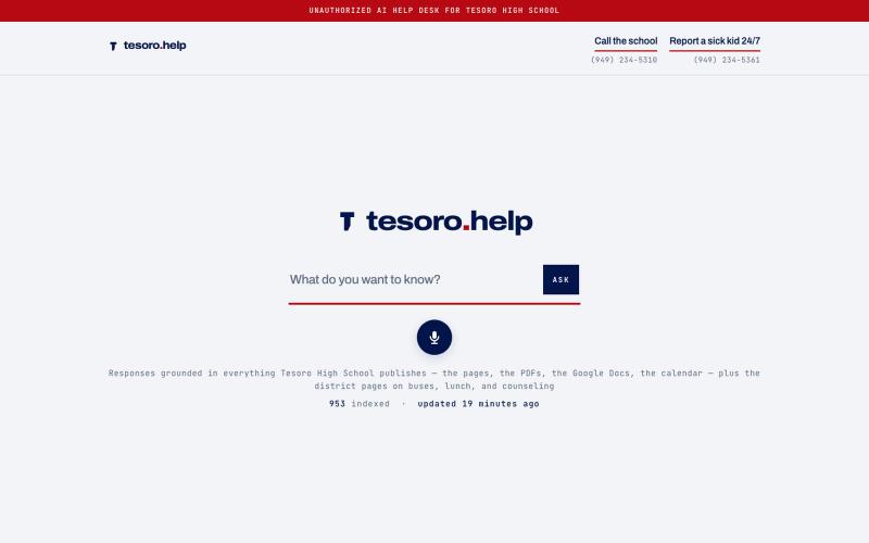 tesoro.help — screenshot