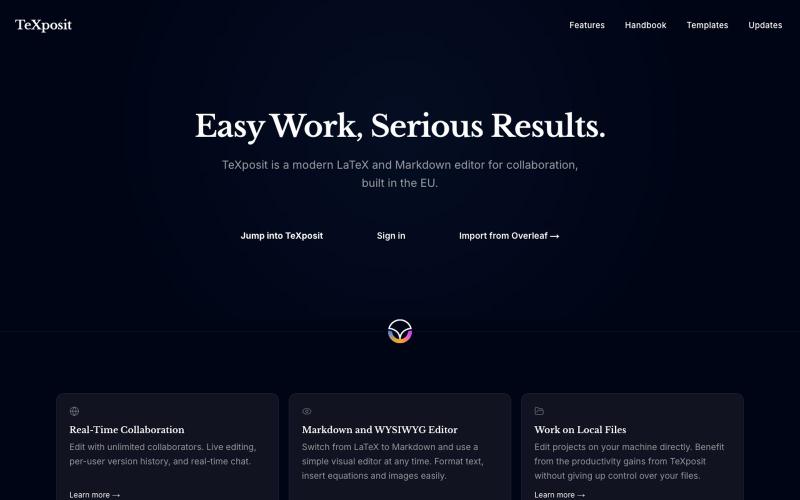 TeXposit - Modern Collaborative LaTeX Editor — screenshot